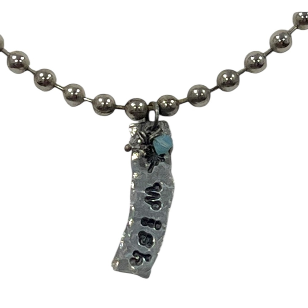 Sterling Silver Hammered Hand Stamped “Wish” Necklace